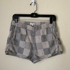 Madewell Cotton Shorts in Checkered Stripe - S